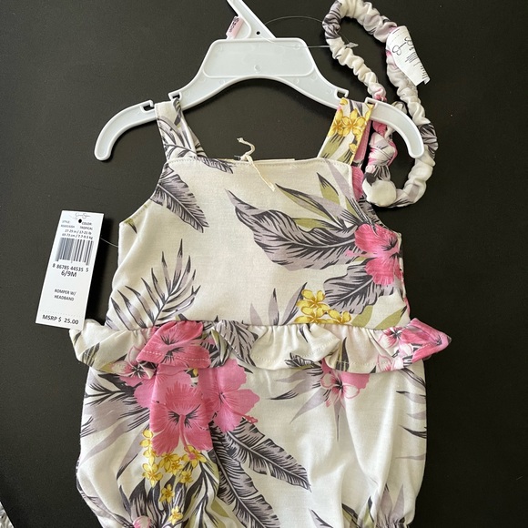 Jessica Simpson Baby Romper Hawaiian Themed Size 6/9M - BNWT - Picture 2 of 2